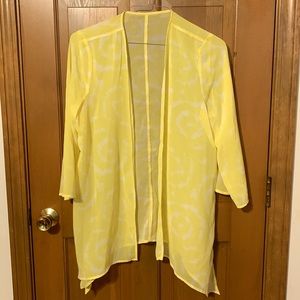 Yellow and weight light weight beach cover up, or can be worn over a shirt